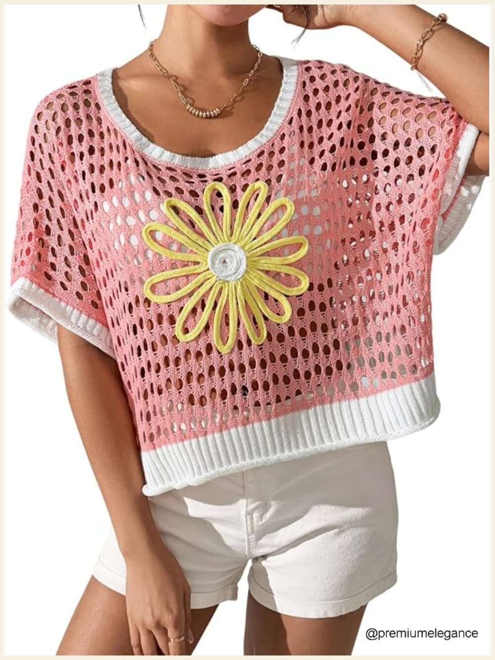 Boho Crochet Hollow Out Knit Cover Up Sweater